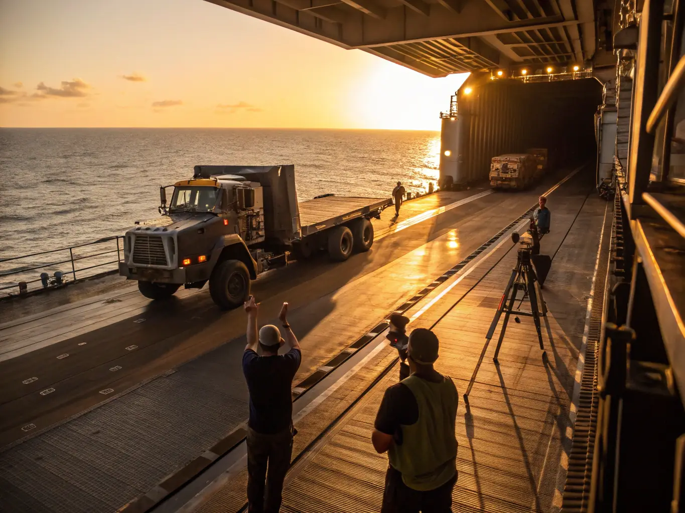 A transparent overlay of a car being transported safely on a ship, emphasizing secure and reliable vehicle transportation.